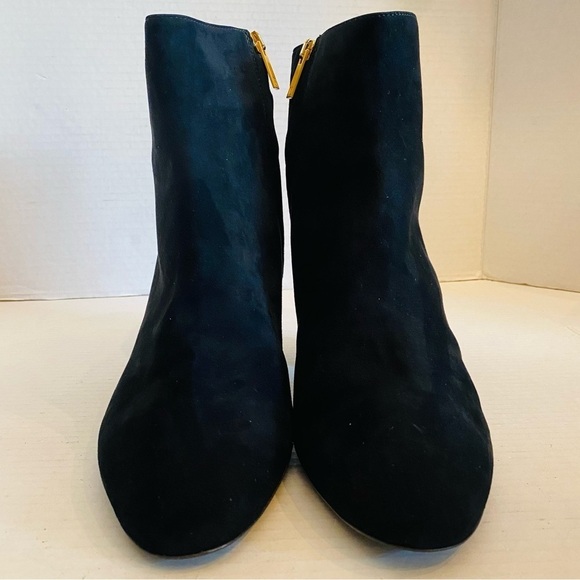 BRUNO MAGLI Vinny Suede Ankle Booties Made in ITALY Block Heel Black Size 12 NEW - Picture 2 of 16